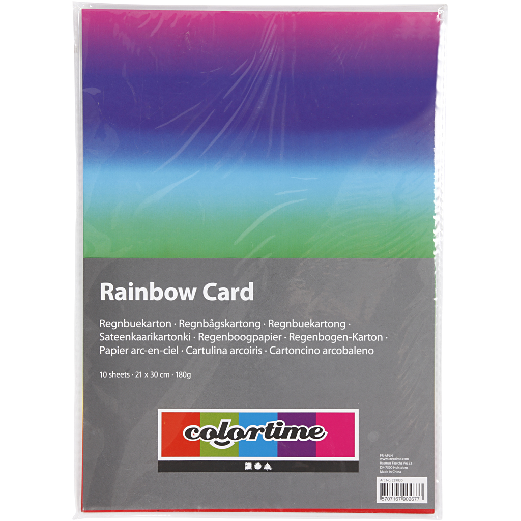 Regnbuekartong Creativ Company A4 210x297 mm 100 Ark/1 Pk