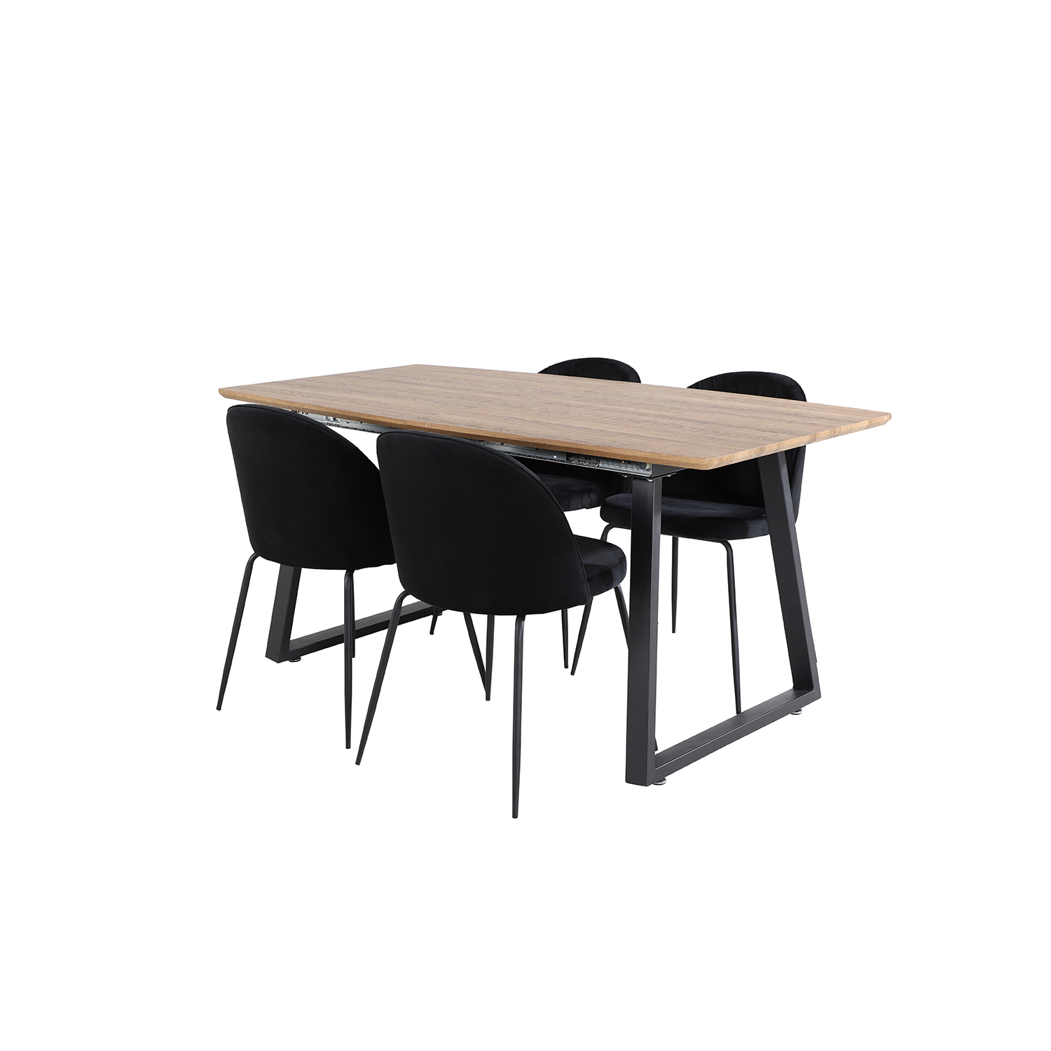 Spisegruppe Venture Home Ina med 4 Wrigley Stoler Fløyel