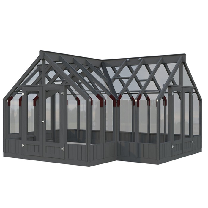 Drivhus Palmako Emilia 19,1 M2 Gråmalt