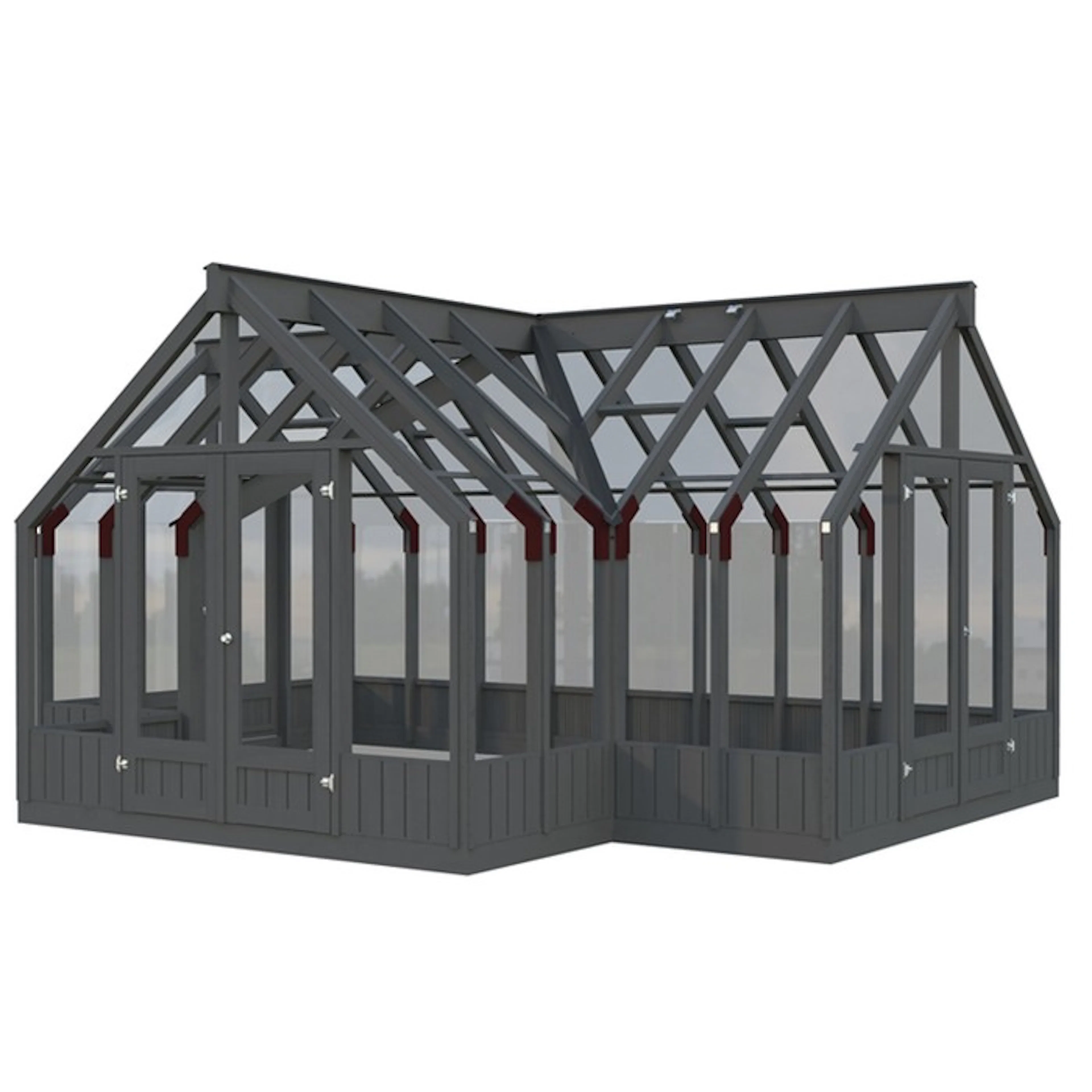 Drivhus Palmako Emilia 19,1 M2 Gråmalt