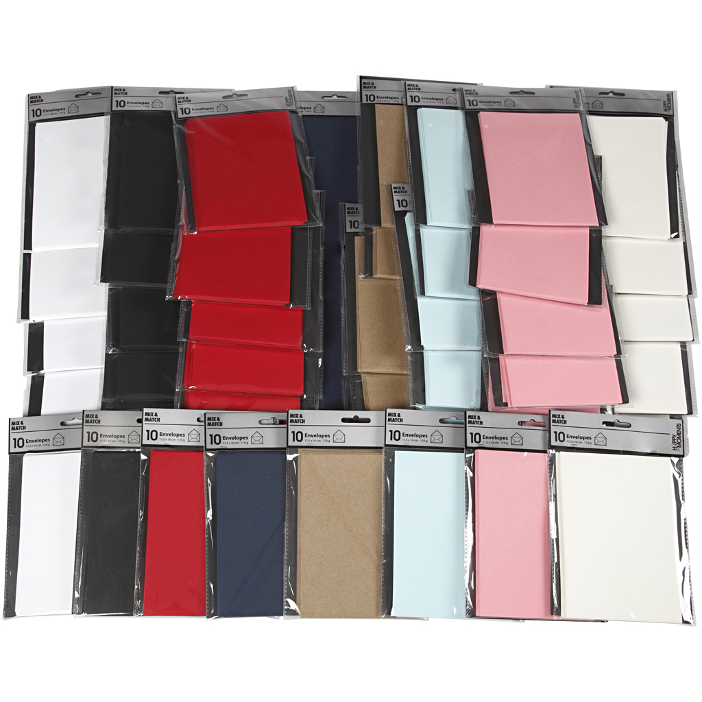 Konvolutt Creativ Company Str 11,5x16 cm Ass Farger 8x10 Pk/1 Pk
