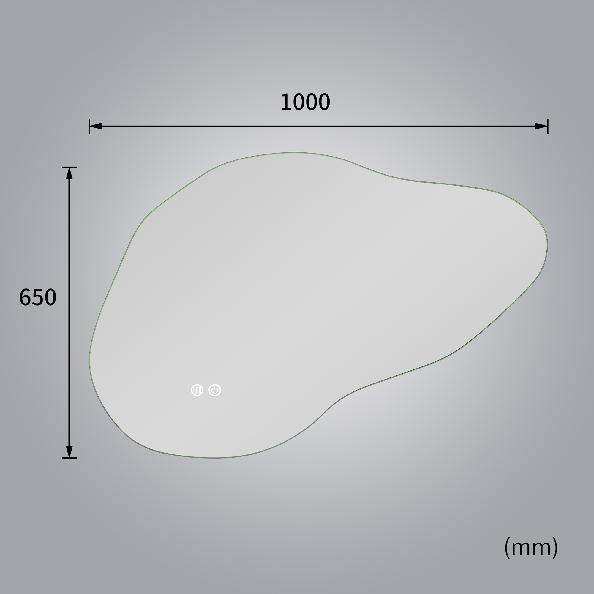 Baderomsspeil Lyfco med LED-Belysning 100x65 cm
