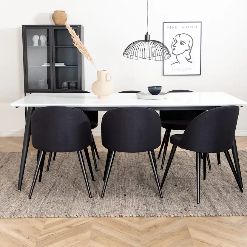 Spisegruppe Venture Home Jolie med 6 Valentina Stoler