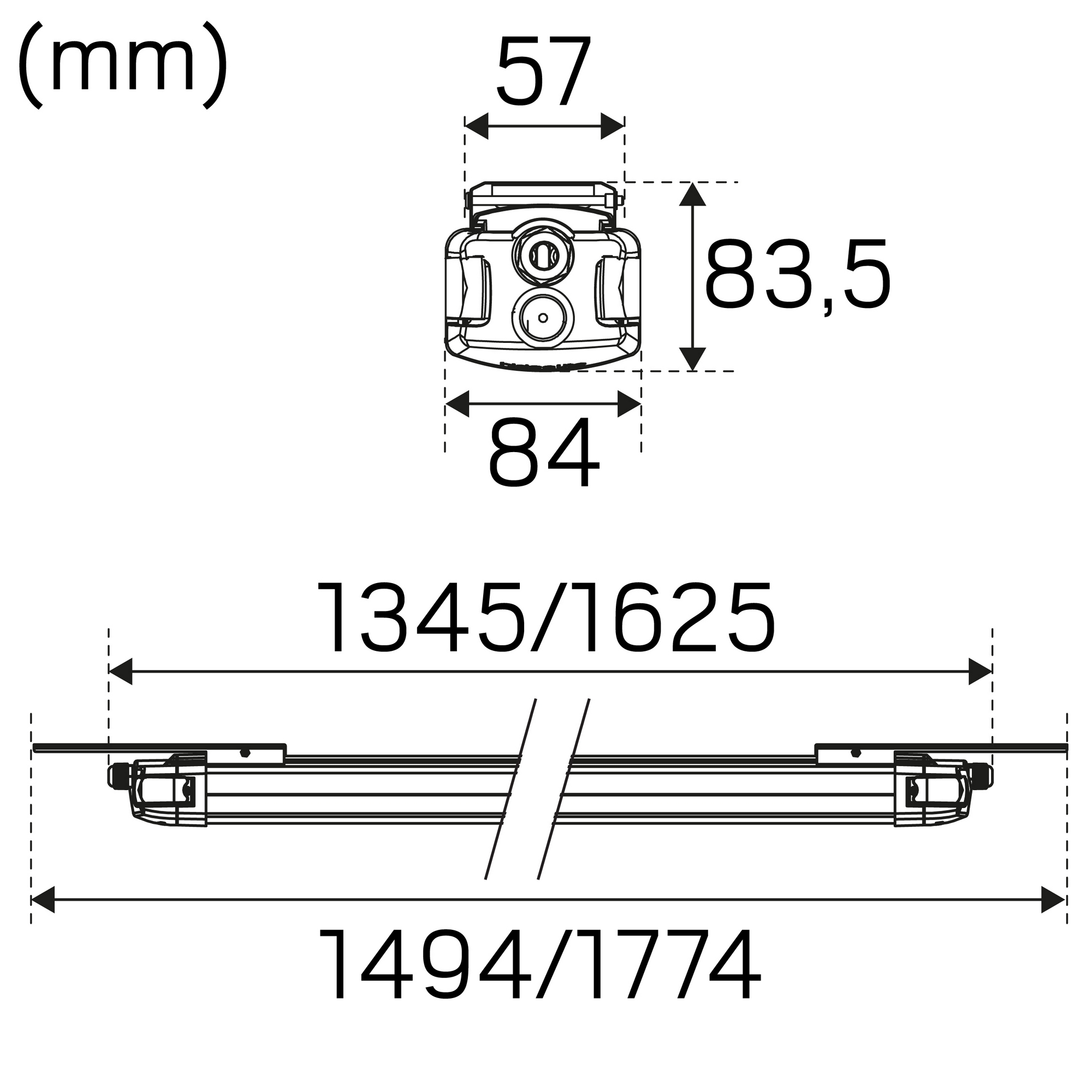 Liteline IP65 1500 S 840 Lengde: 1625 mm, Mikrobølgesensor, 50 W