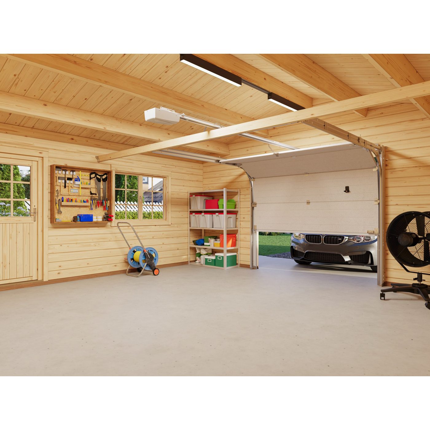 Roger 29,2 m2 (inv.  27,7 m2) with sectional door Ubehandlet tre