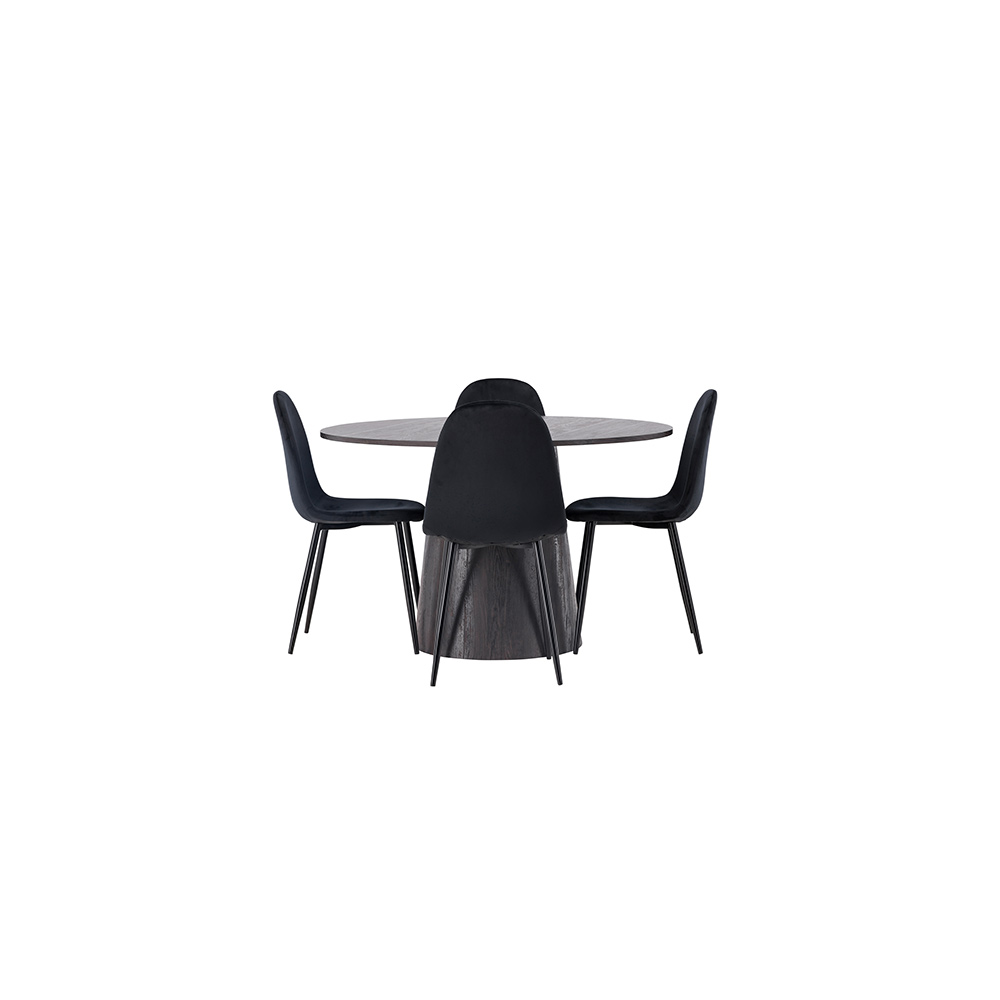 Spisegruppe Venture Home Lanzo Ø120 cm med 4 stk Polar Stoler