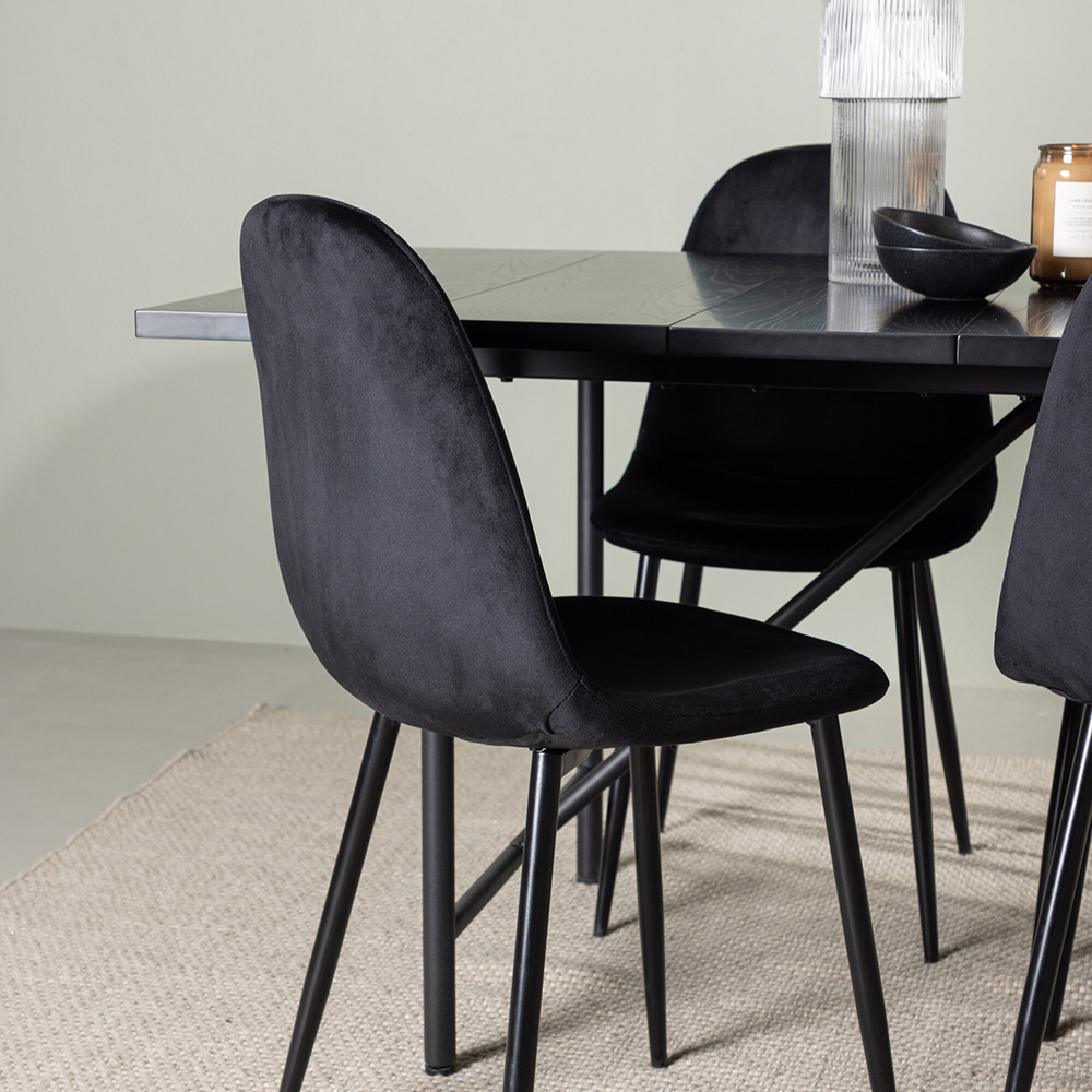 Spisegruppe Venture Home Astrid med 6 Polar Fløyel Stoler