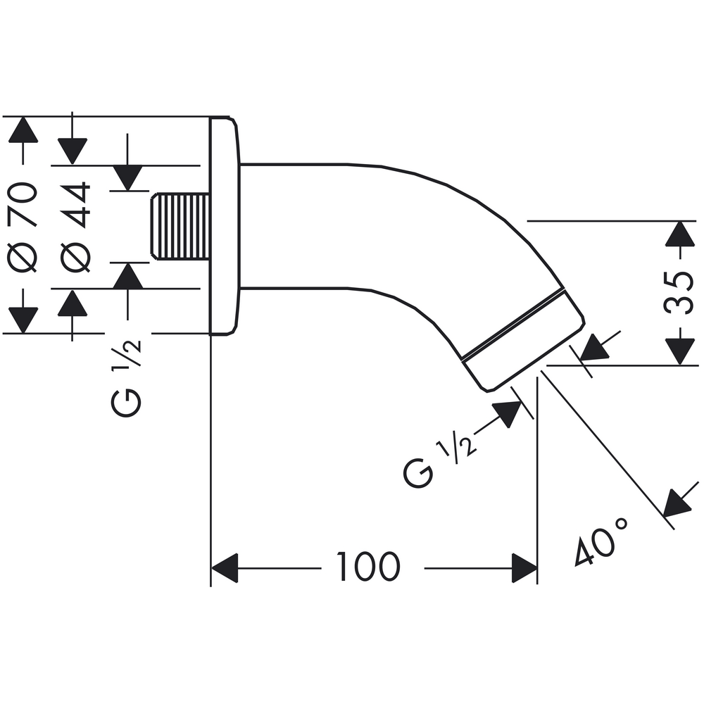Duscharm Hansgrohe För Väggmontage 100 mm