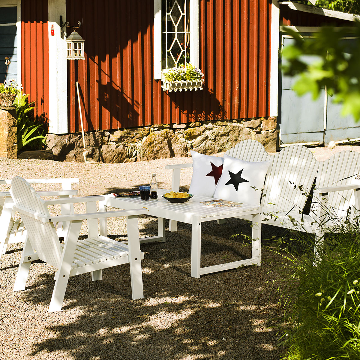 Stol Hillerstorp Bullerö Lav Hvit Utendørs