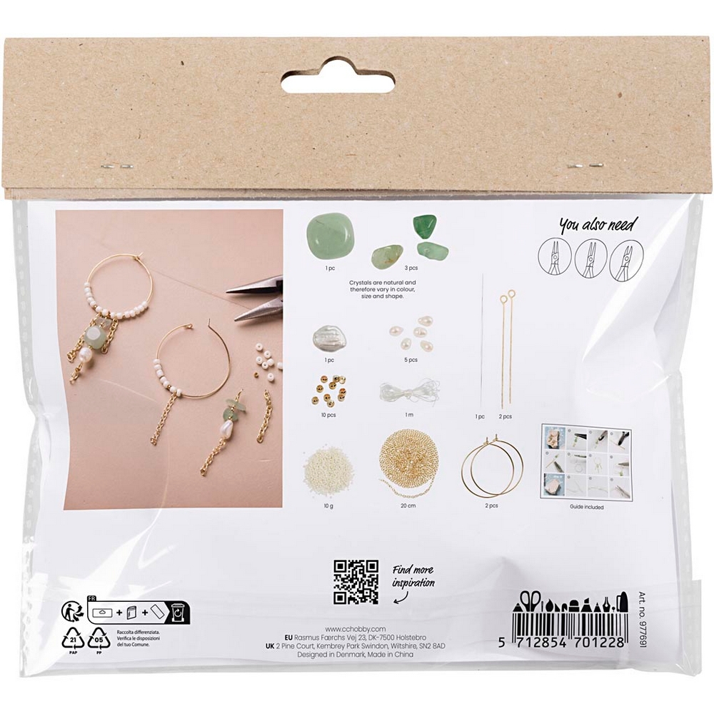 Hobbysett Creativ Company Mini DIY Kit Smykker Aventurine Mix Armbånd og Øreringer