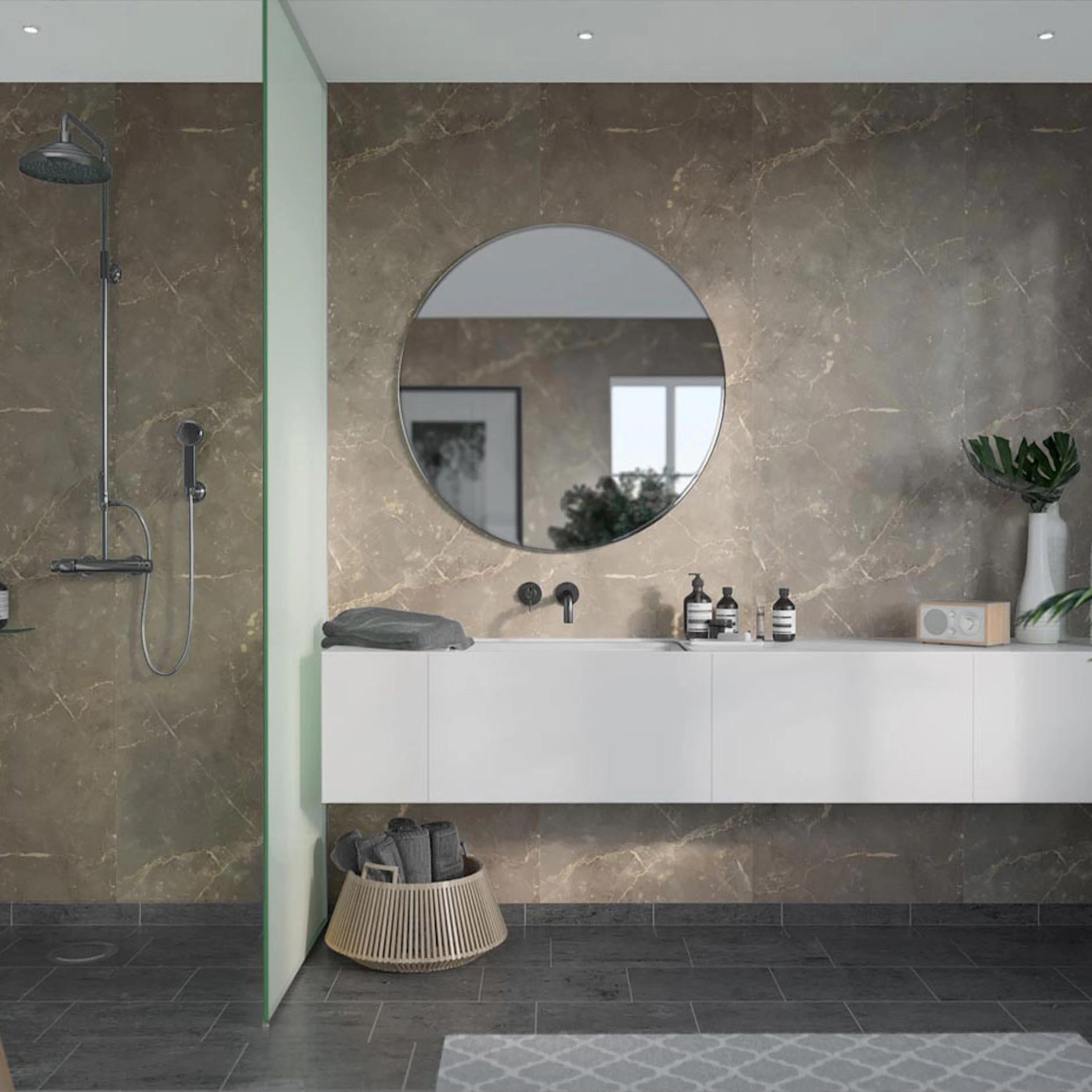 Baderomspanel Fibo Brown Marble 2278-M00S