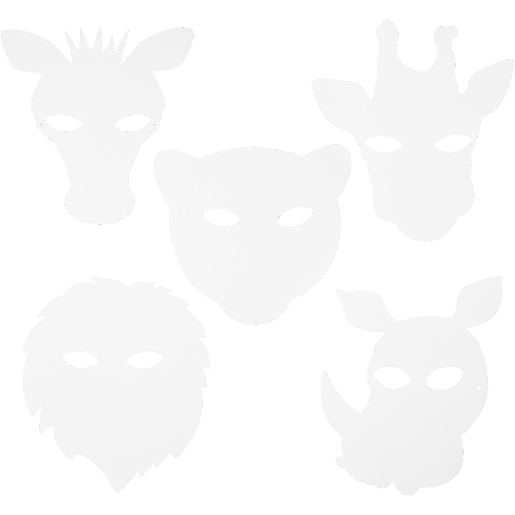 Jungelmasker Creativ Company Hvit 16 Stk/1 Pk
