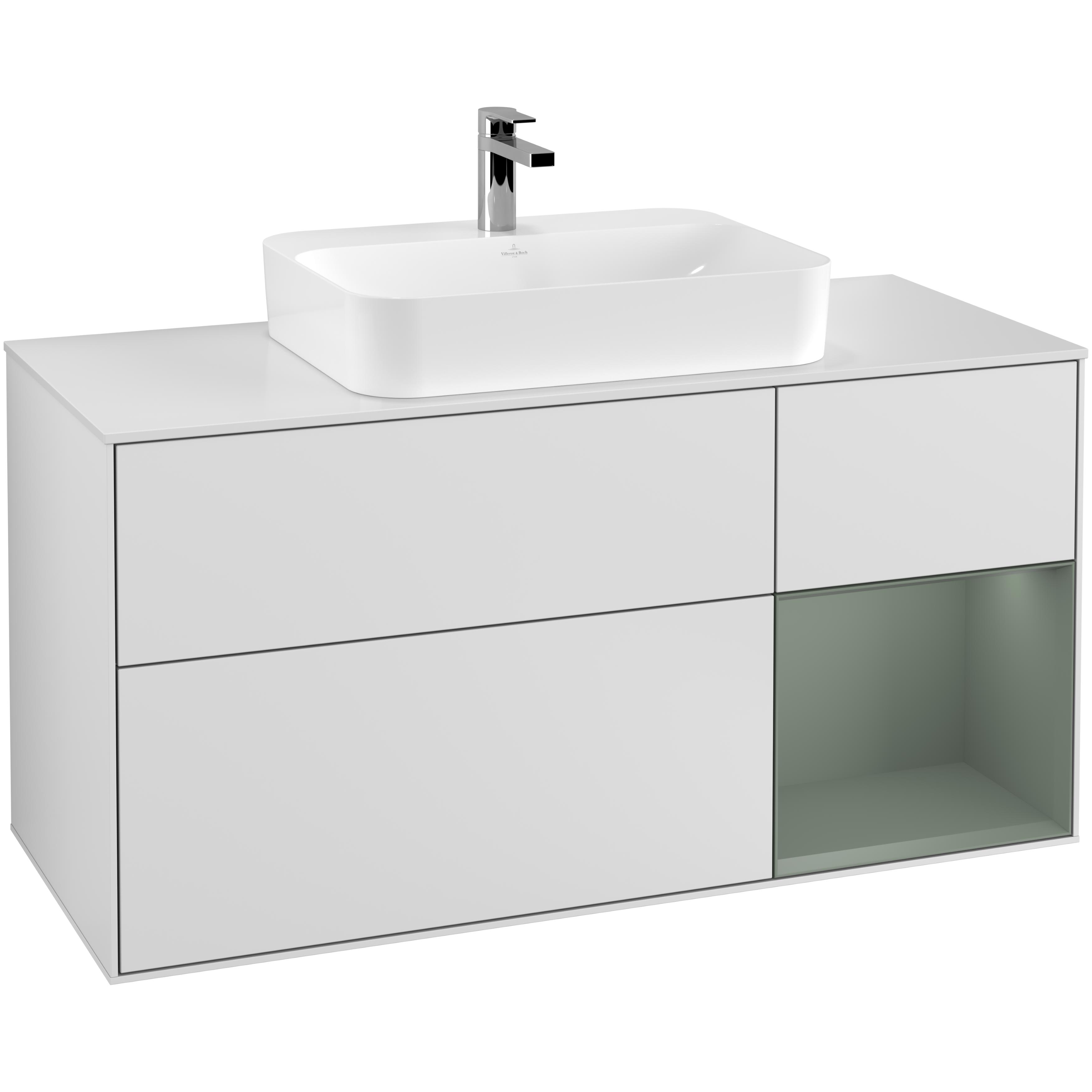 Tv&auml;ttst&auml;llssk&aring;p Villeroy & Boch Finion med 3 L&aring;dor Hylla och B&auml;nkskiva f&ouml;r Ytmonterat Tv&auml;ttst&auml;ll