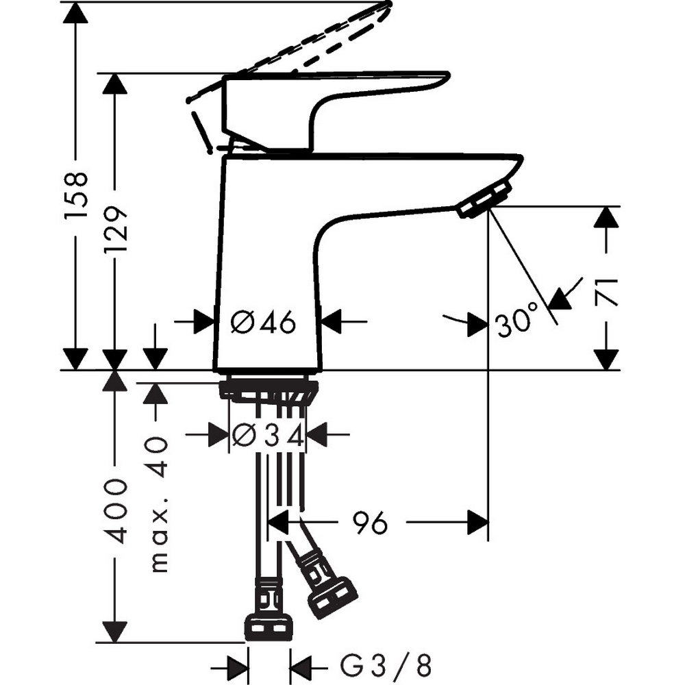Servantbatteri Hansgrohe Talis E 80