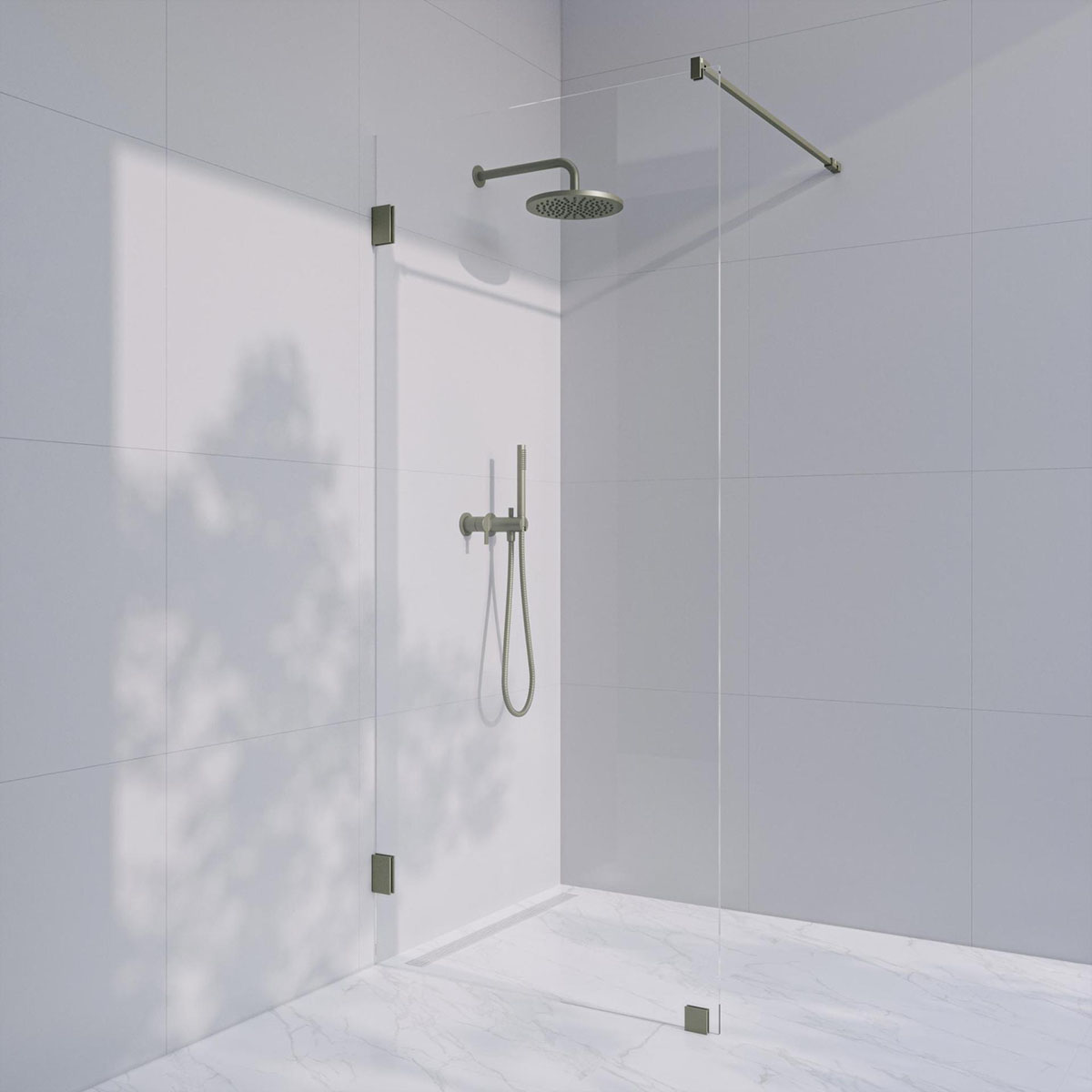 Invitrea Flair GH1/Högerhängd/70/Borstad stål/Frostat järnfa Glastyp: Frostat Glas Järnfattigt, Profil: Borstad Stål, Hängning: Högerhängd, Bredd: 700 mm
