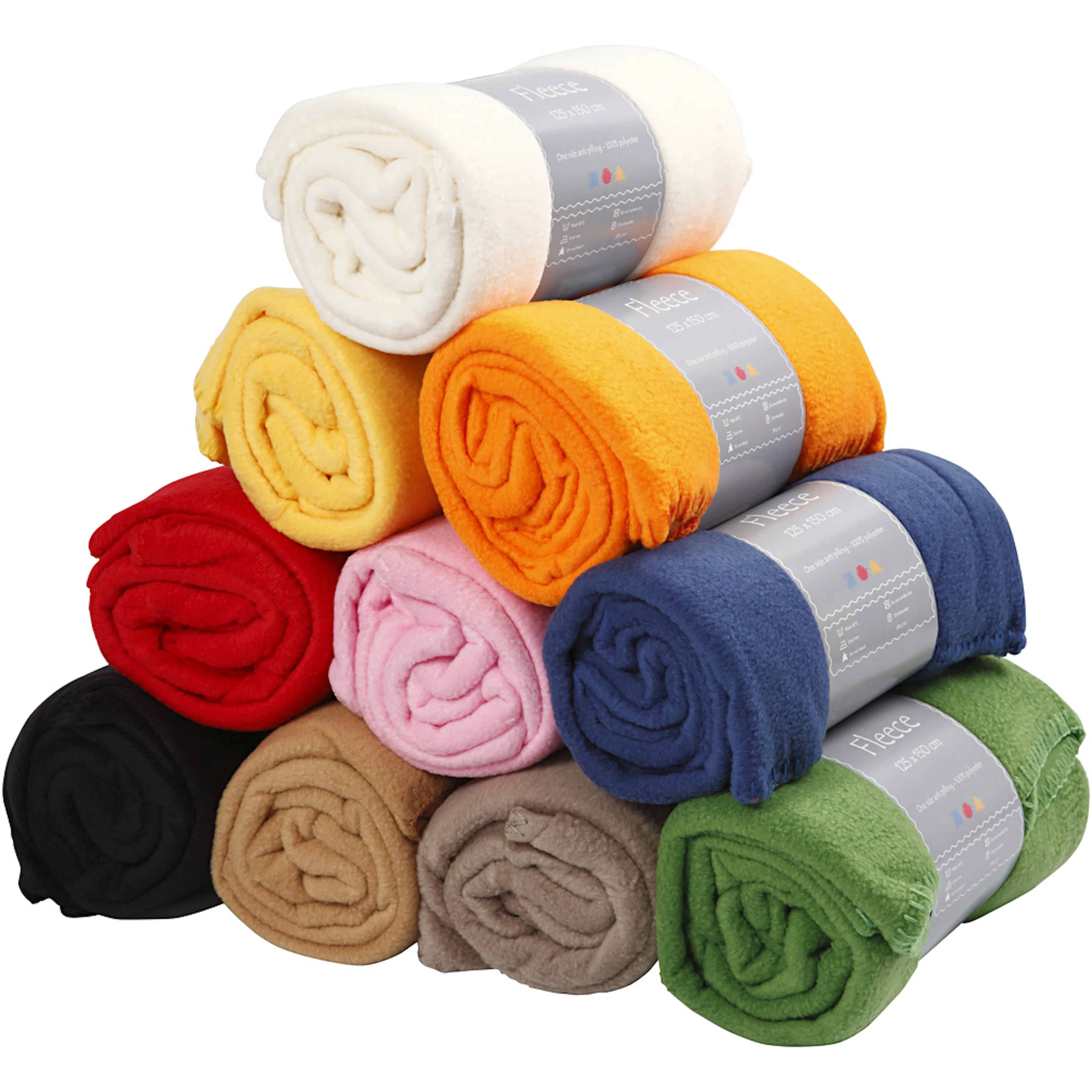 Fleece Creativ Company Ass Farger 125x150 cm 10 stk/1 Pk