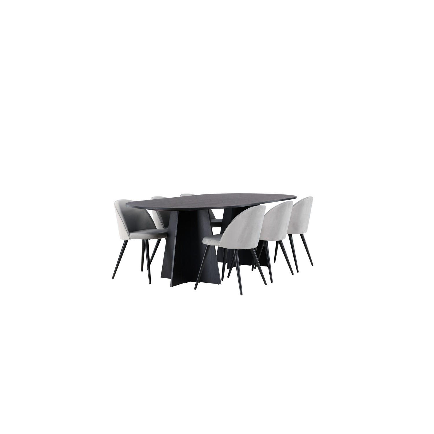 Spisegruppe Venture Home Bootcut Oval med 6 Velvet Stoler