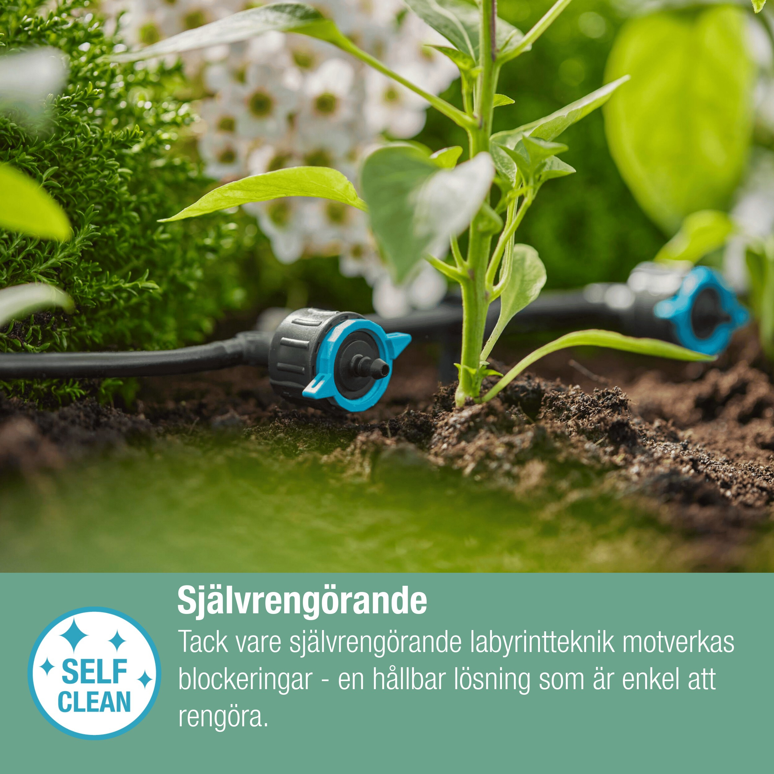 Dryppfordeler Gardena Micro-Drip Inline Justerbar Trykkregulerende