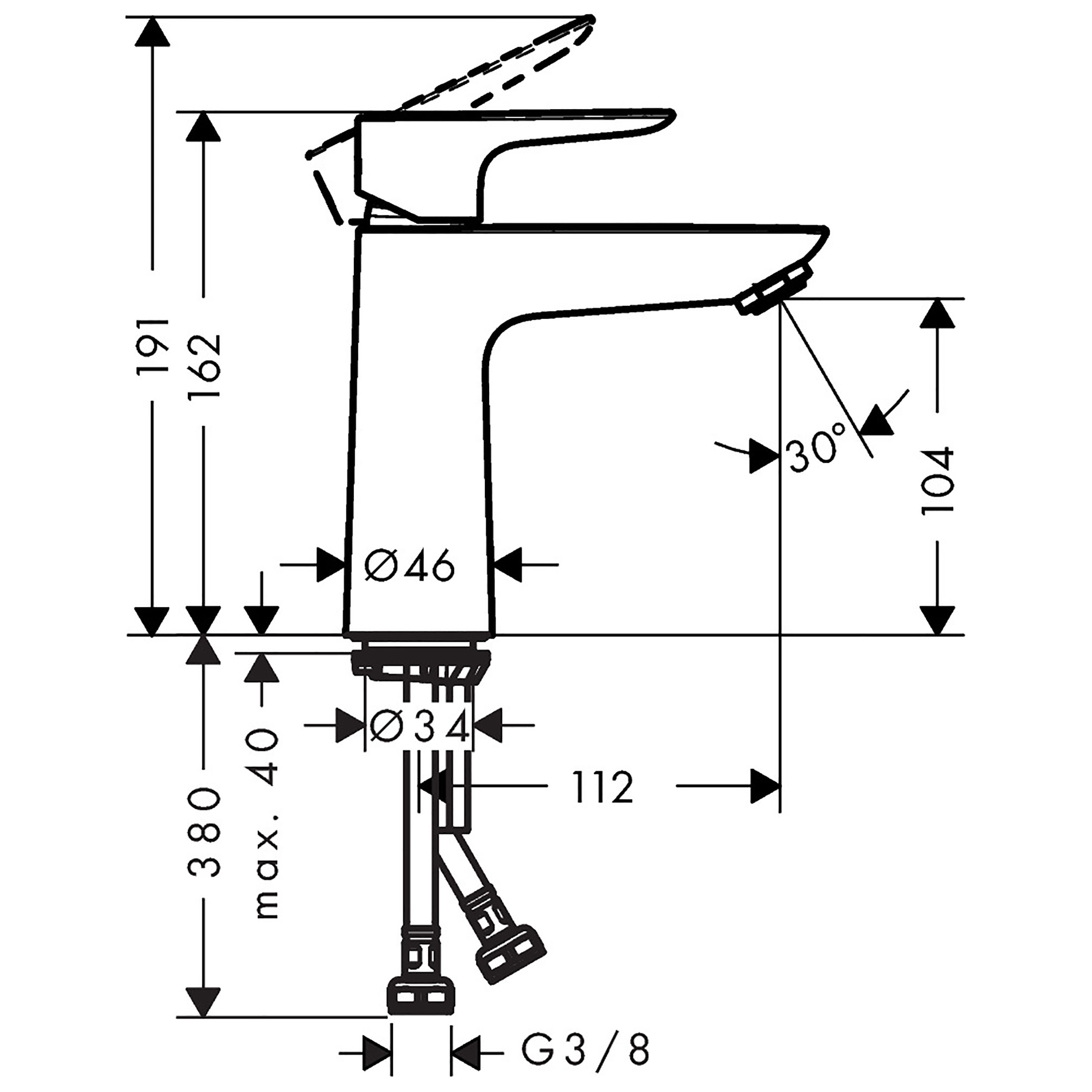 Servantbatteri Hansgrohe Talis E 110