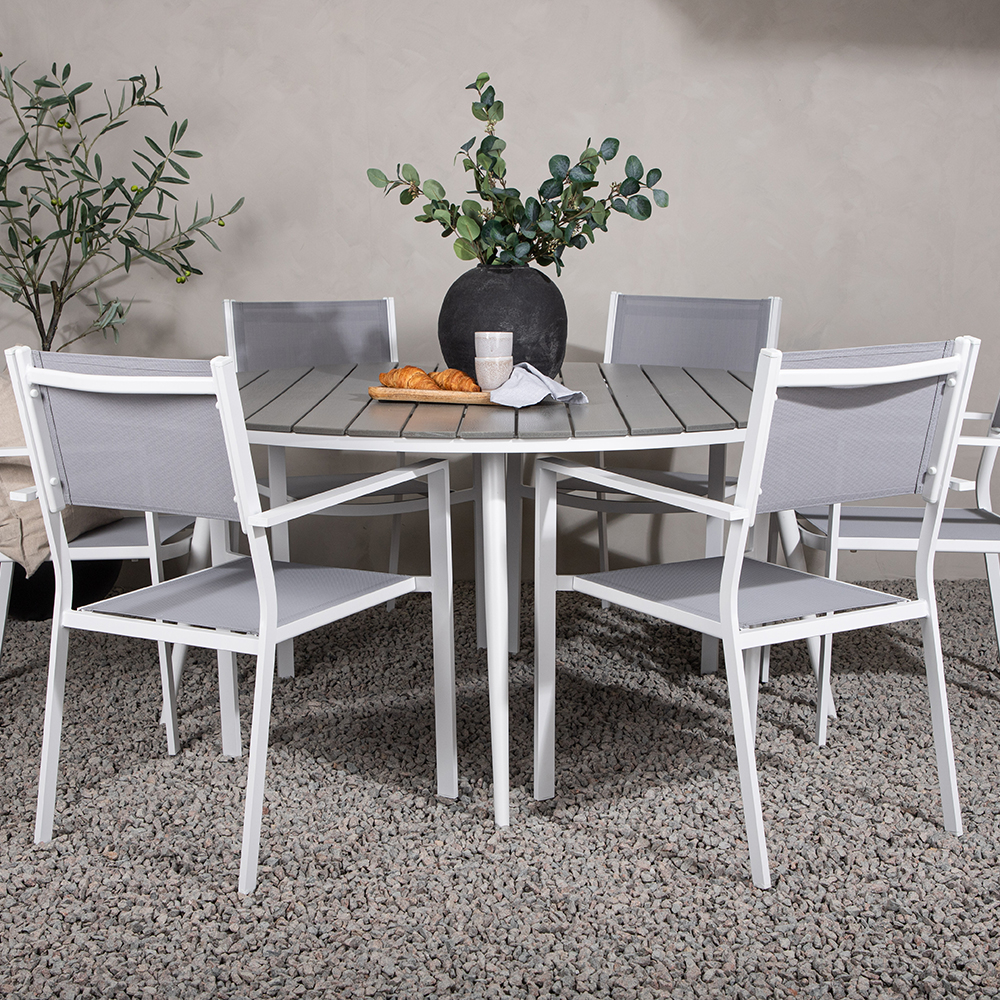 Spisegruppe Venture Home Break Ø150 cm med 6 Copacabana Stoler
