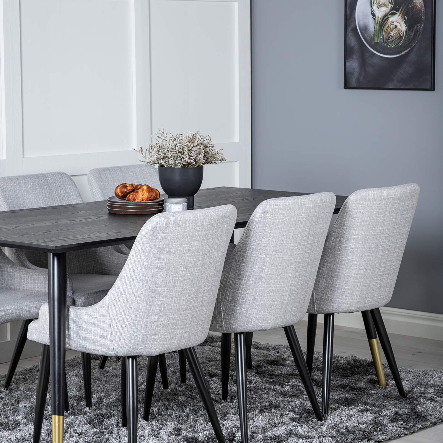 Spisegruppe Venture Home Dipp med 6 Plaza Stoler