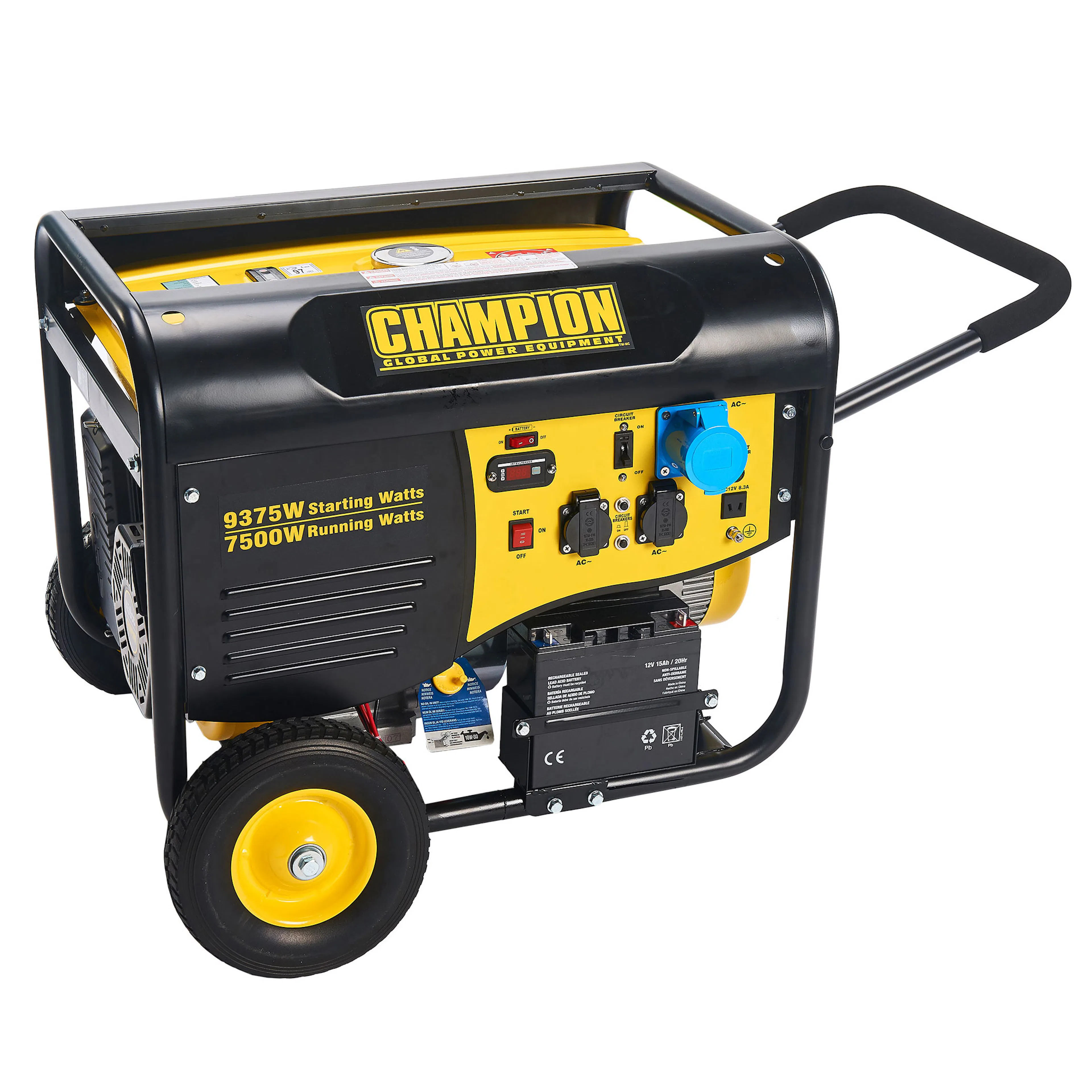 Strømaggregat Champion Generators CPG9000E2 8kW 1-fas Bensin med Fjernstart