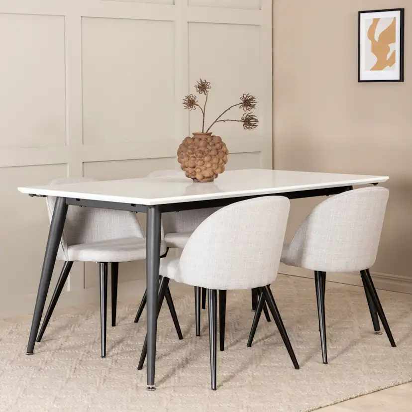 Spisegruppe Venture Home Jolie med 4 Valentina Stoler