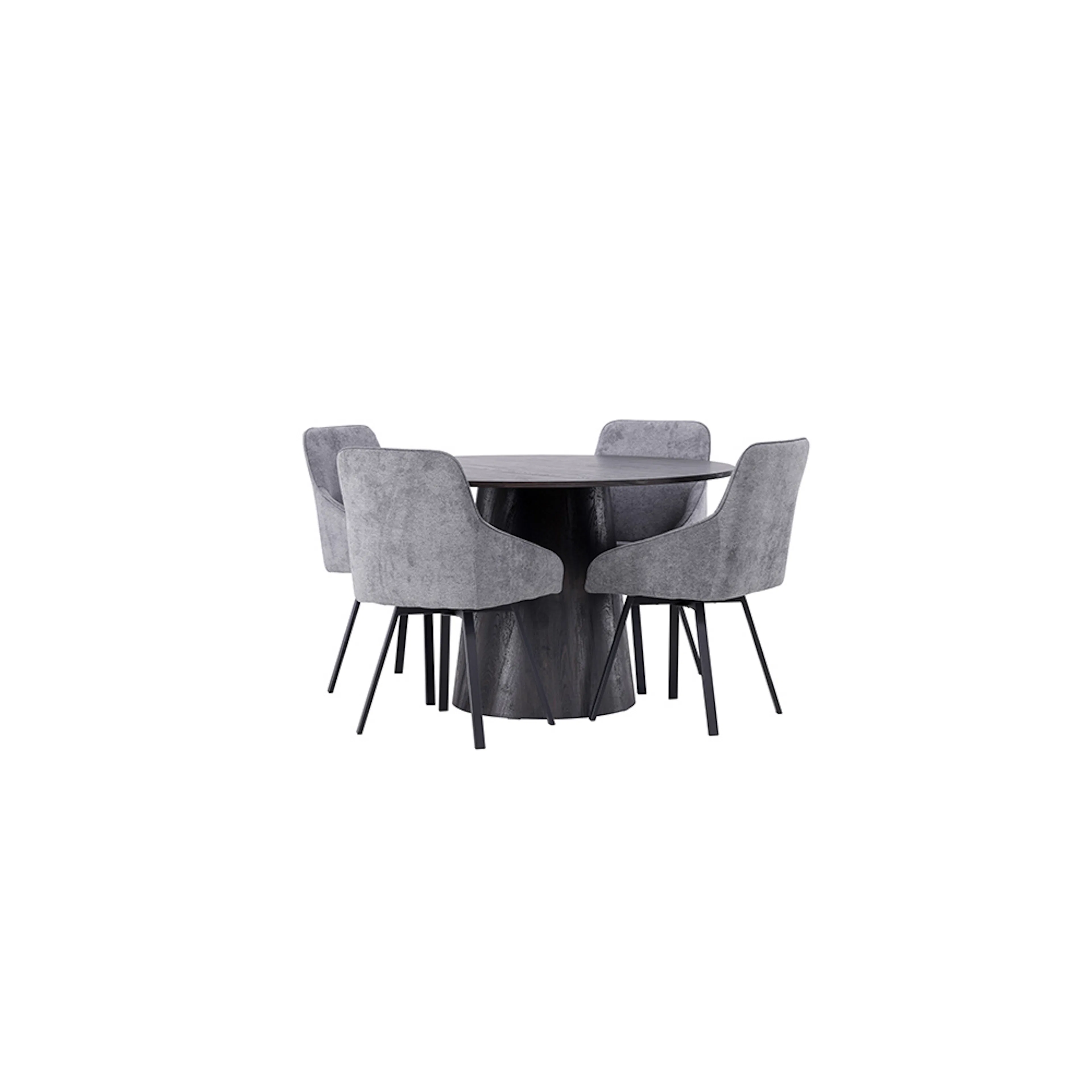 Spisegruppe Venture Home Lanzo Ø120 cm med 4 stk Rosie Stoler
