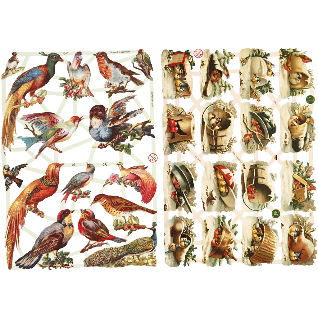 Glansbilder Creativ Company Fugler 165x235 cm 2 Ark/1 Pk
