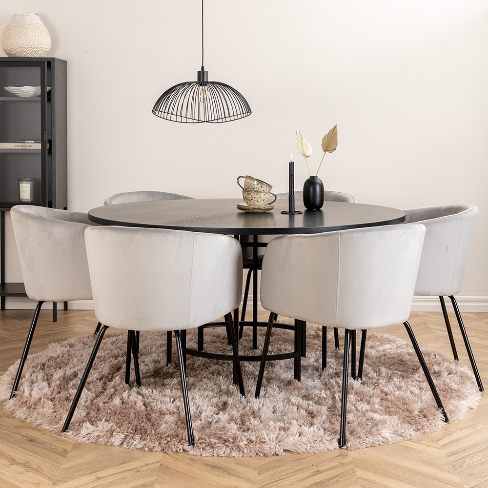 Spisegruppe furniture/fashion Copenhagen Ø140 cm med 6 Berit Stoler