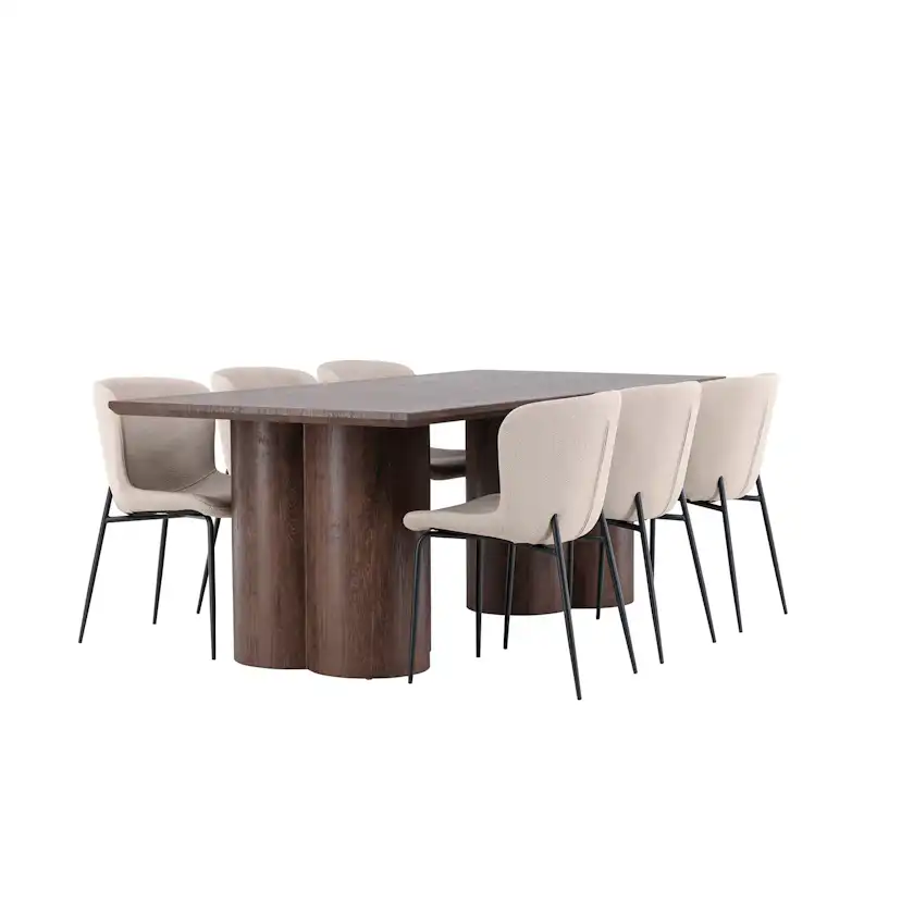 Spisegruppe Venture Home Olivia 210 med 6 stk Modesto Stoler