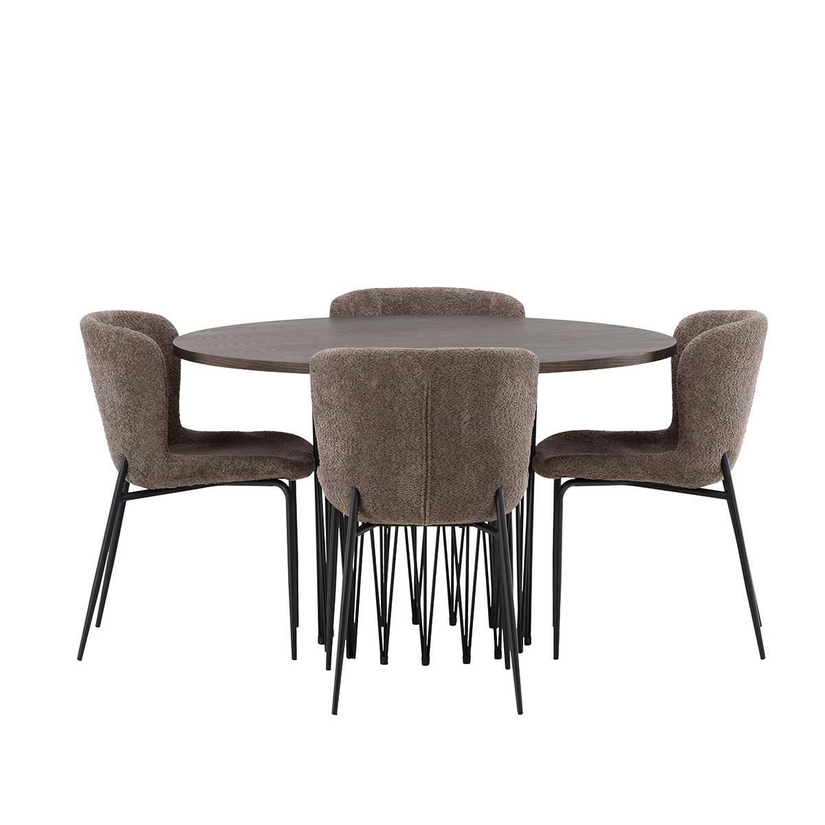 Spisegruppe Venture Home Stone Rund med 4 Modesto Stoler