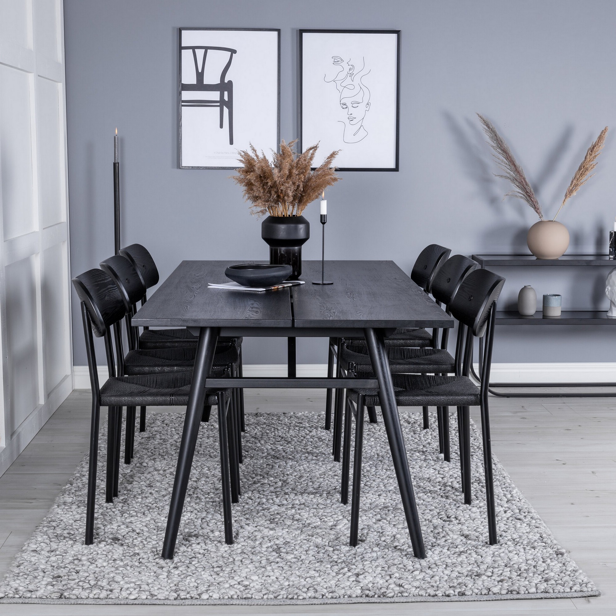 Spisegruppe Venture Home Sleek med 6stk Polly Stoler