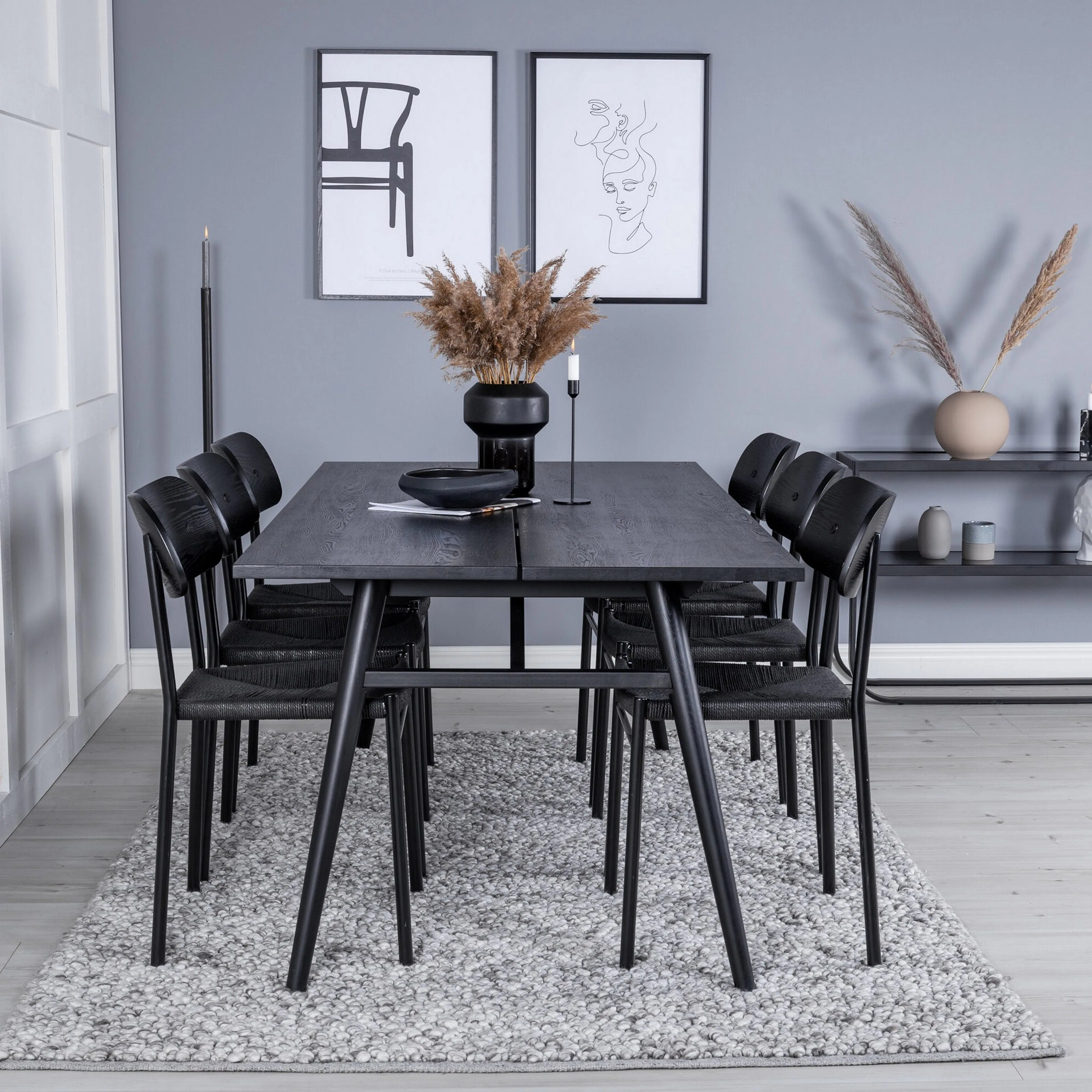 Spisegruppe Venture Home Sleek med 6stk Polly Stoler