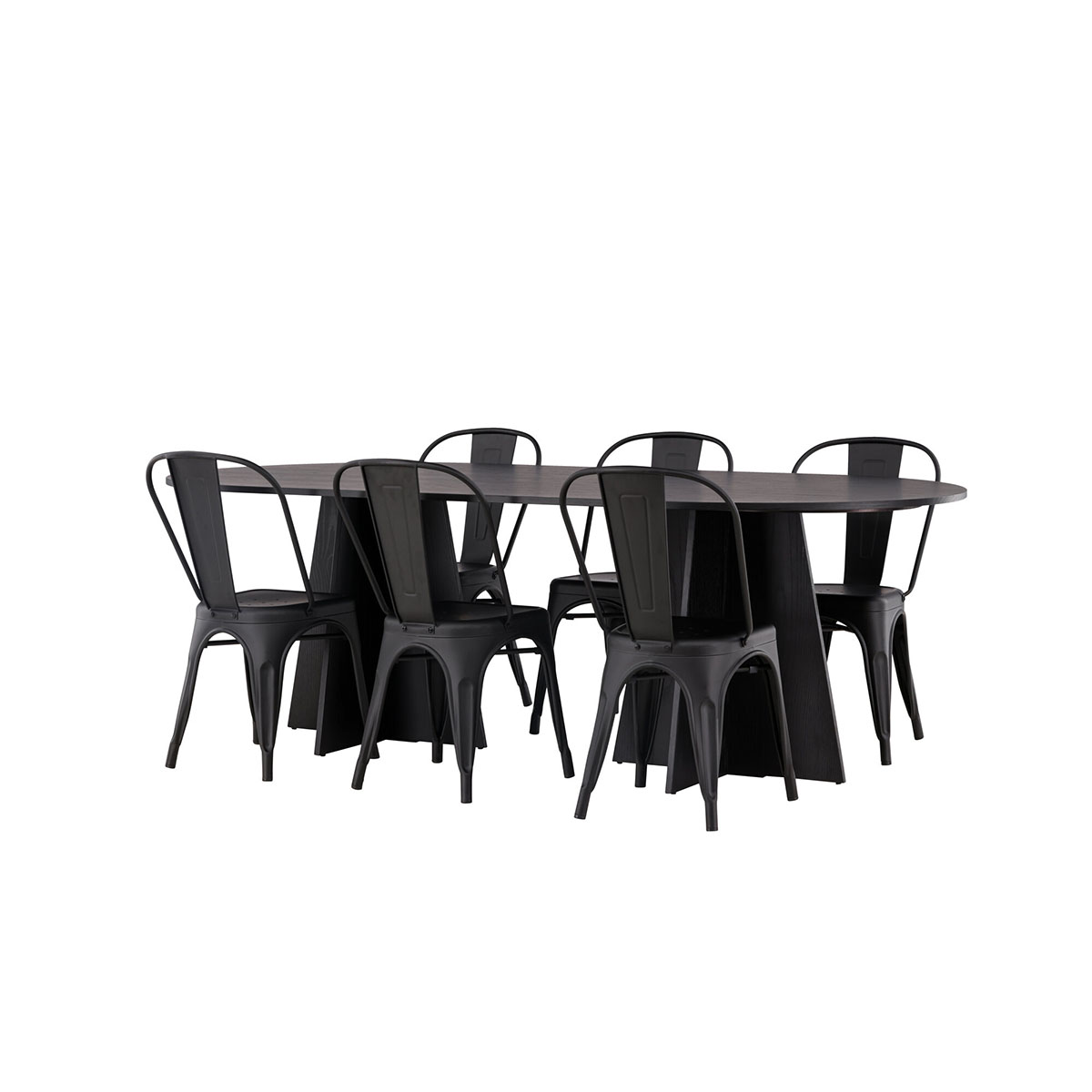 Spisegruppe Venture Home Bootcut Oval med 6 stk Tempe