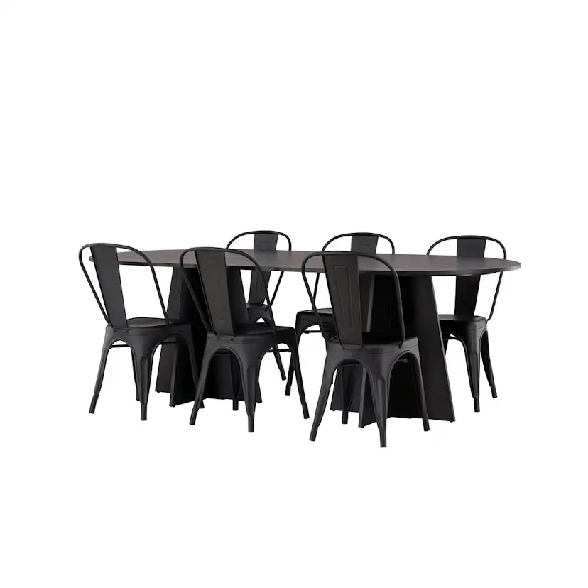 Spisegruppe Venture Home Bootcut Oval med 6 stk Tempe