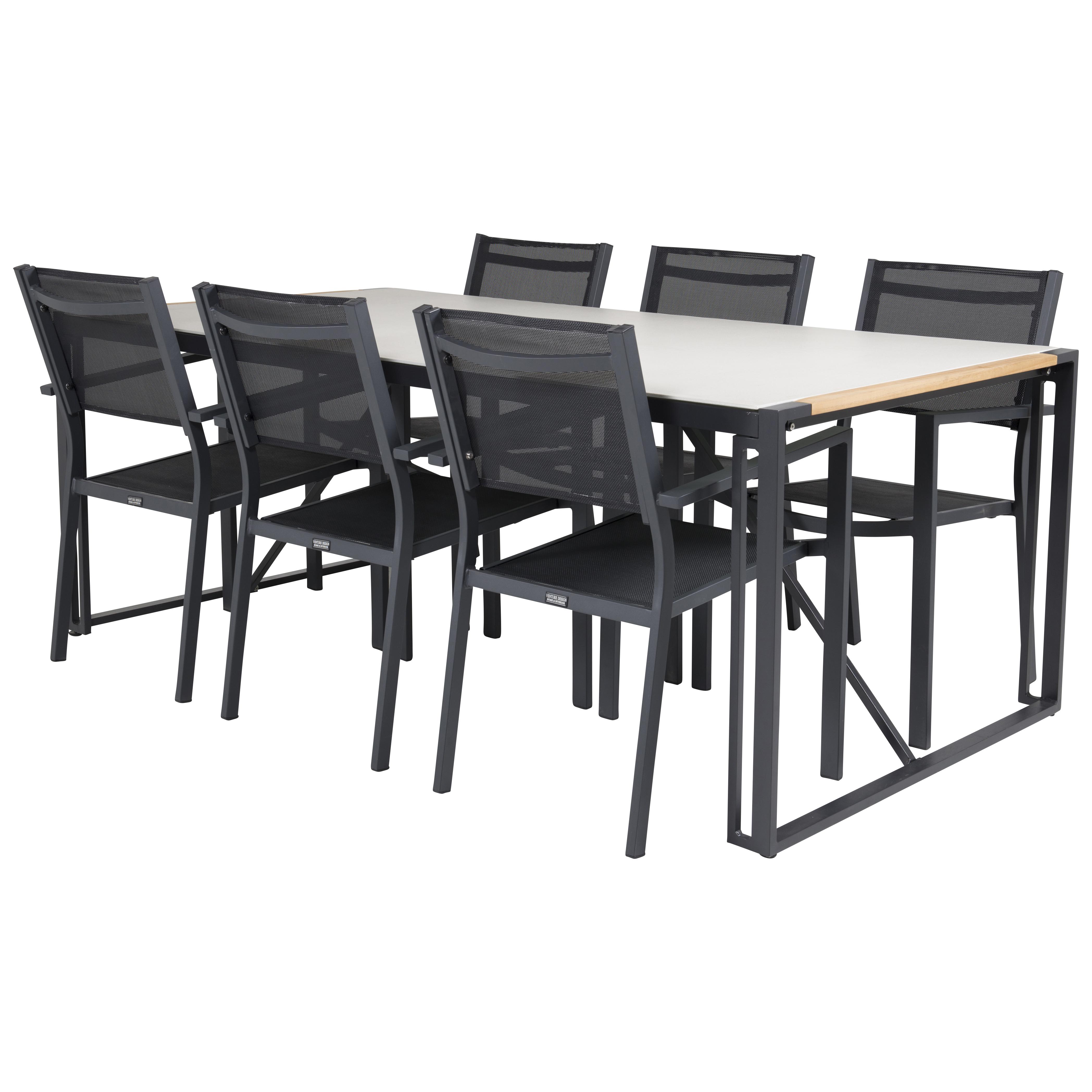 Spisegruppe Venture Home tily 200 med 6 Copacabana Spisestoler