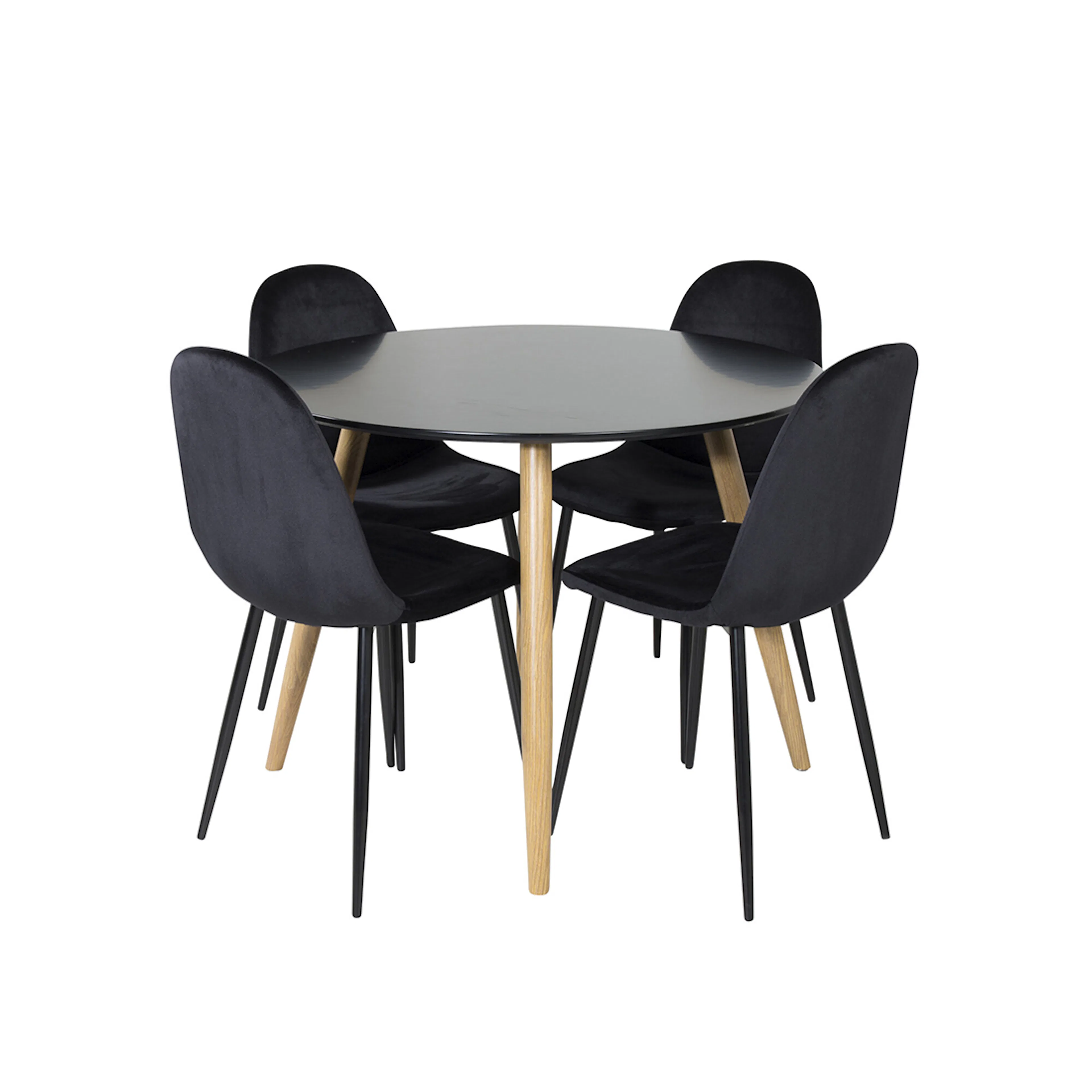 Spisegruppe Venture Home Polar Ø100 cm med 4st Plaza Spisestoler