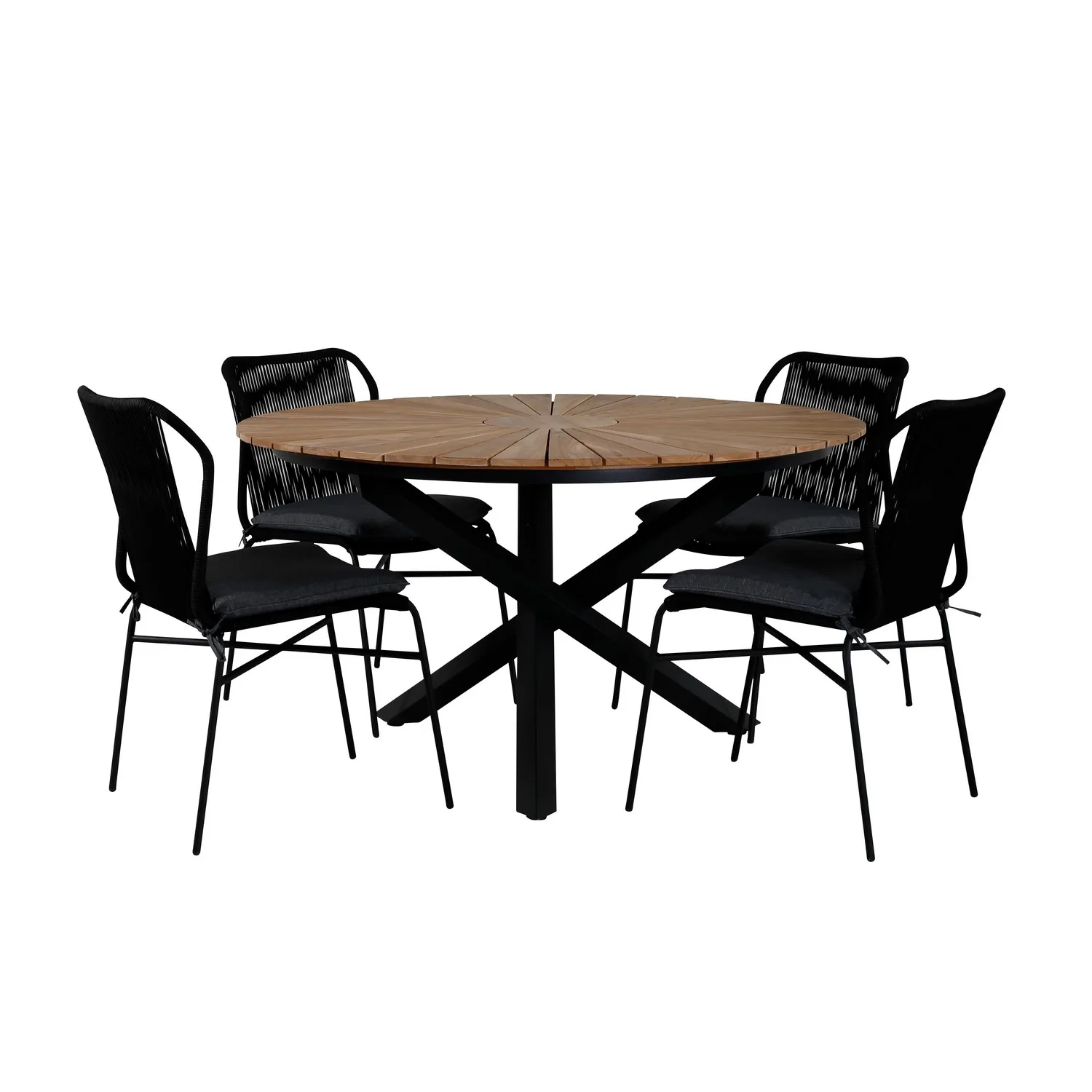 Spisegruppe Venture Home Meya med 4 Jefferson Stablebare Spisestoler