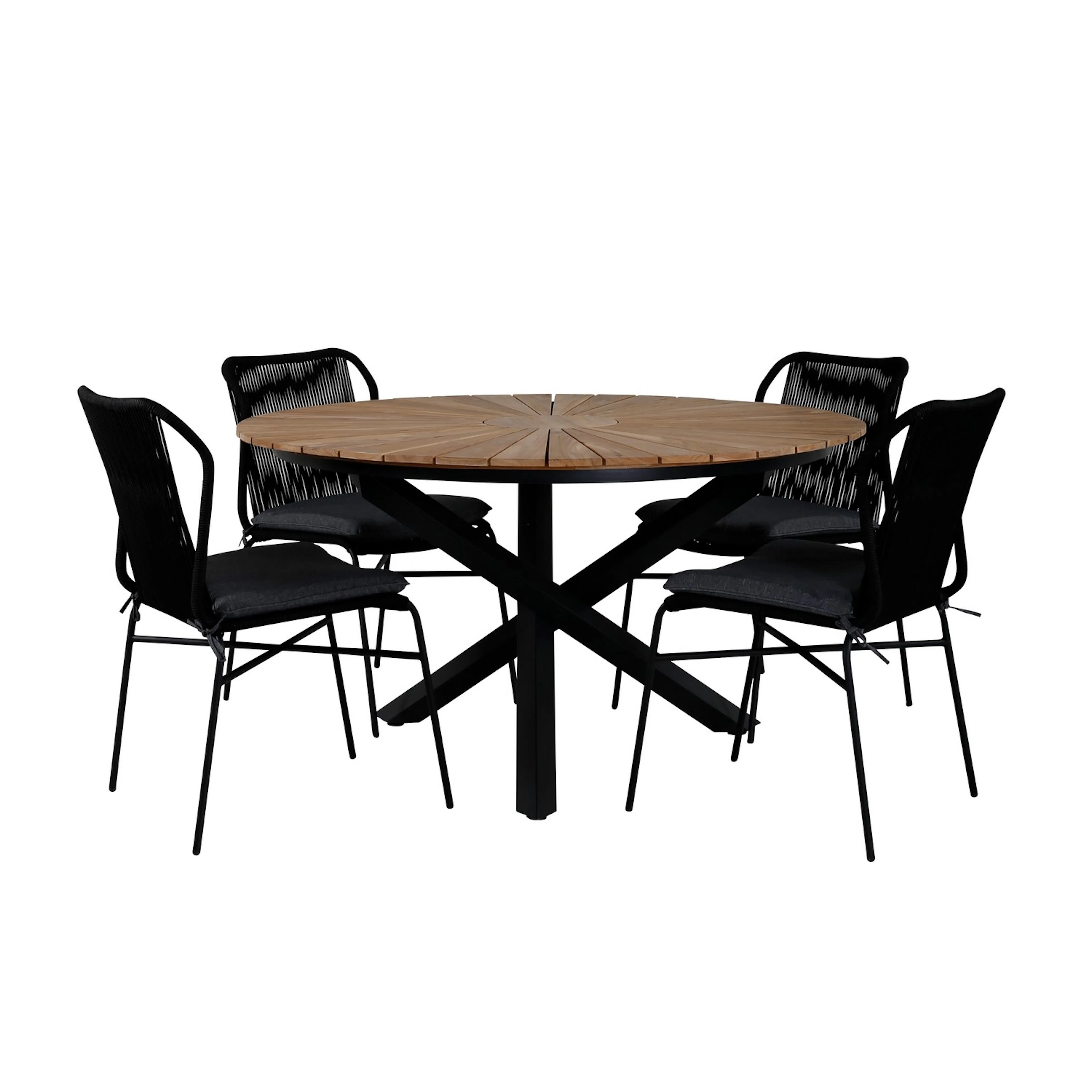 Spisegruppe Venture Home Meya med 4 Jefferson Stablebare Spisestoler