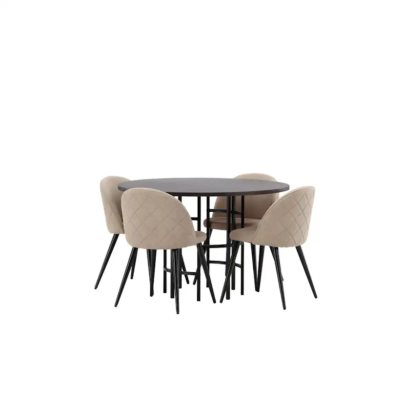 Spisegruppe Venture Home Copenhagen med 4 Velvet Stitches Stoler