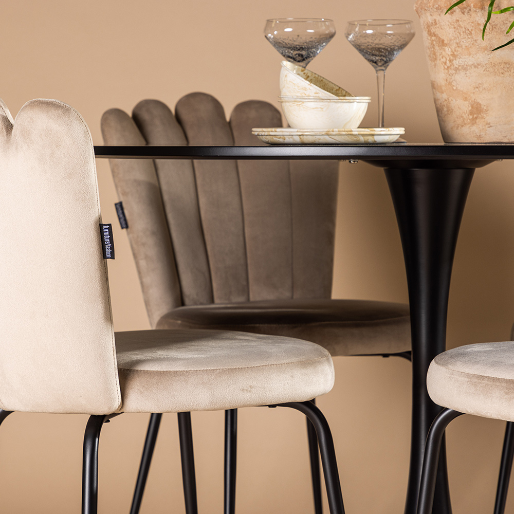Spisegruppe Venture Home Glade Ø 100 cm med 4 Limhamn Stoler