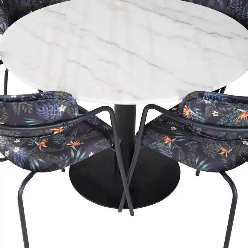 Spisegruppe Venture Home Estelle med 4 Aris Stoler Polyester
