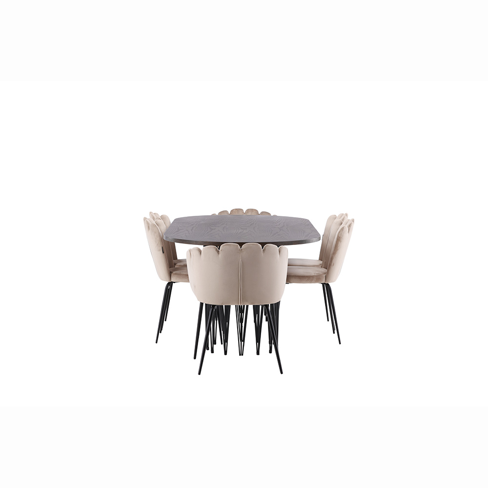 Spisegruppe furniture/fashion Stone med 4 Limhamn Light Stoler og 2 Limhamn Stoler