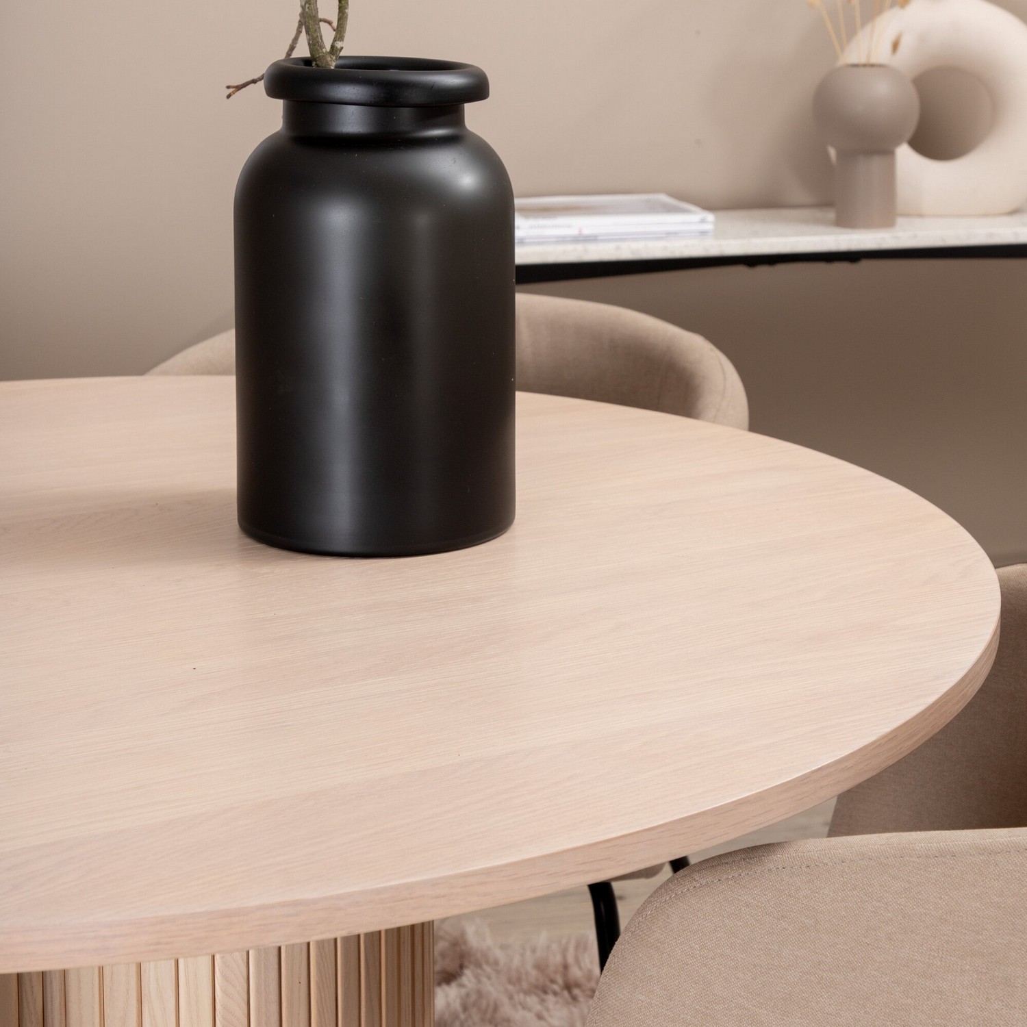 Spisegruppe Venture Home Bianca Rund med 4 Bergen Stoler Polyester