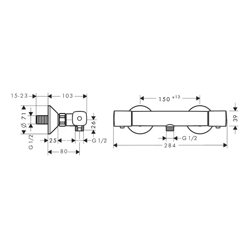 Dusjbatteri Hansgrohe Universal 150 cc