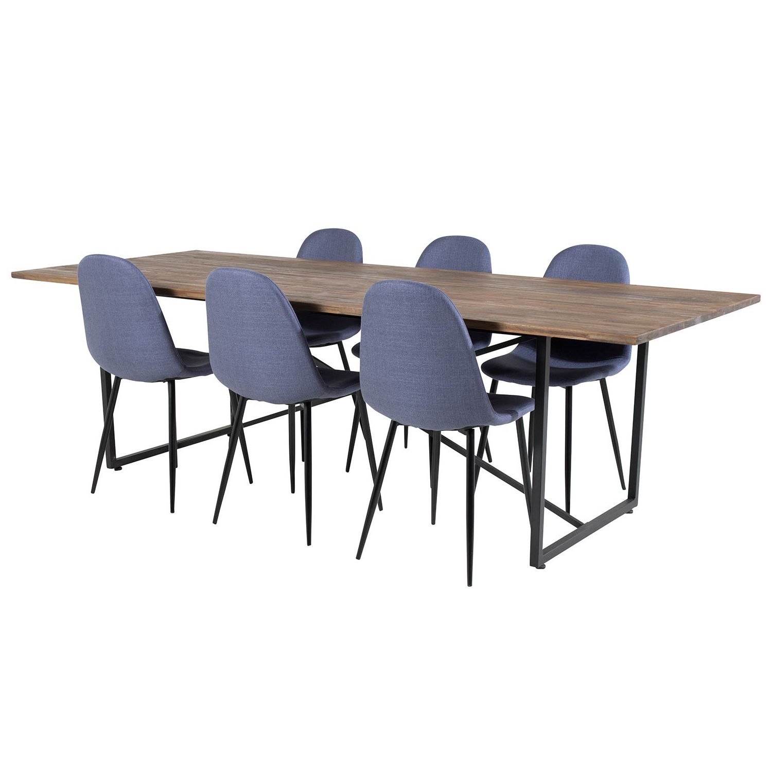 Spisegruppe Venture Home Peo med 6 Pobbie Stoler Polyester