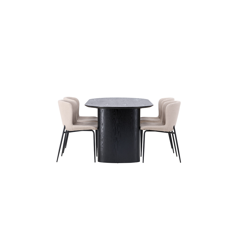 Spisegruppe Venture Home Isolde med 4 stk Modesto Stoler