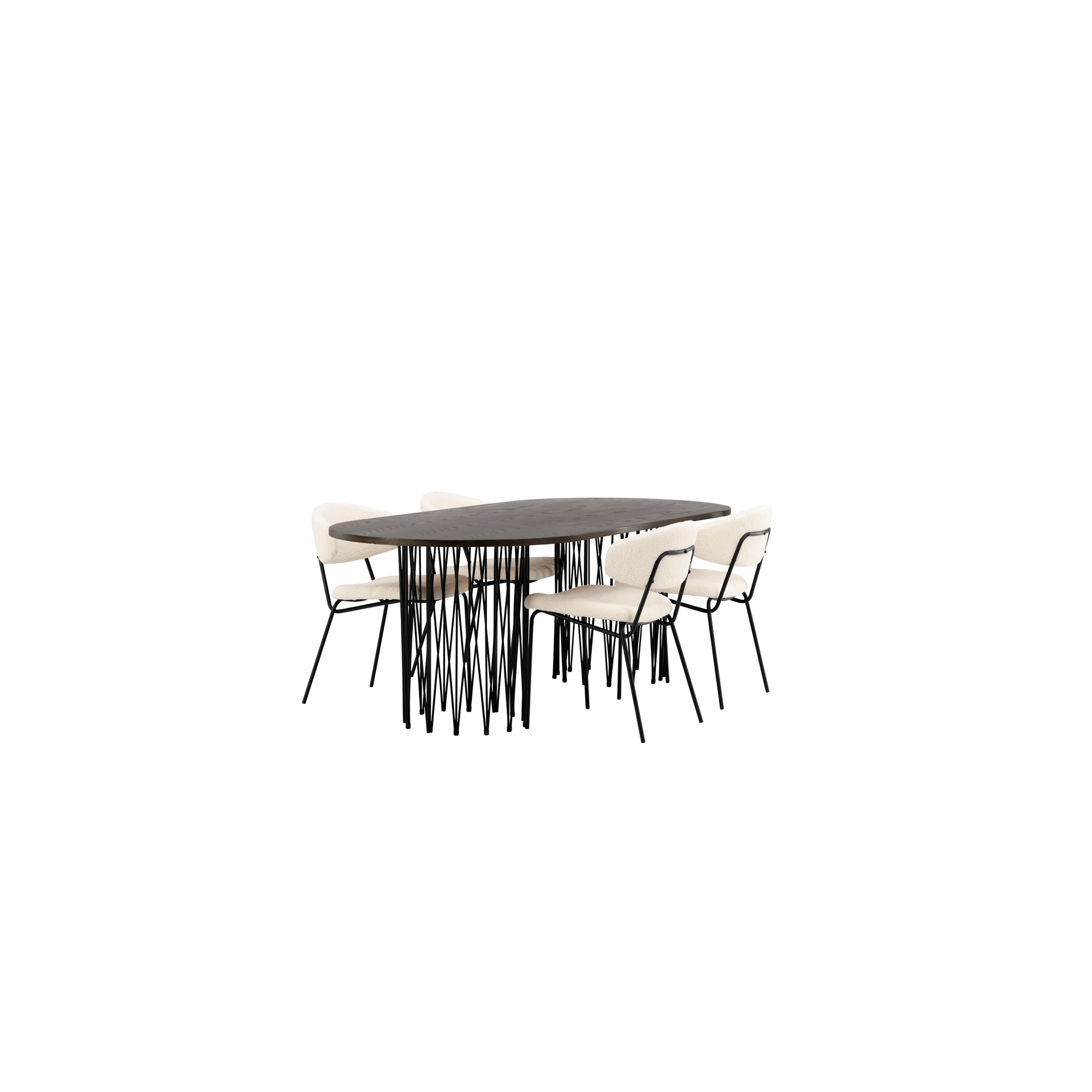 Spisegruppe furniture/fashion Stone med 4 Chico Stoler