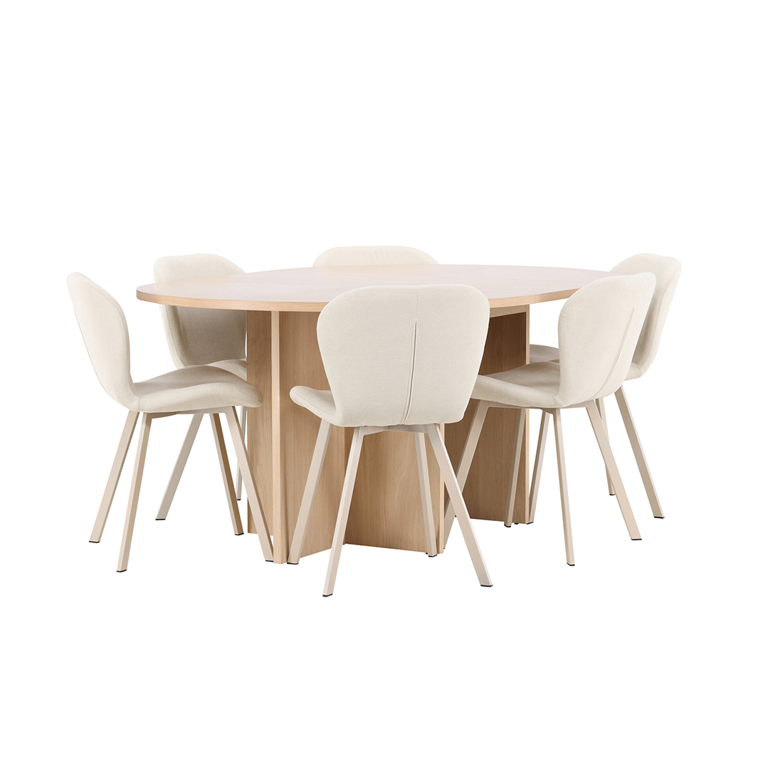 Spisegruppe Venture Home Strada Ø120 cm med 6st Lilja Spisestoler